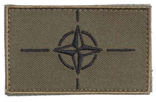 Särmä TST NATO Flag Patch, 77 x 47 mm. Subdued colors.