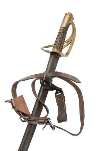 Dragoon Officer's Full-Length Sword, with Leather Strap, Good Condition.