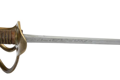 Dragoon Officer's Full-Length Sword, with Leather Strap, Good Condition.