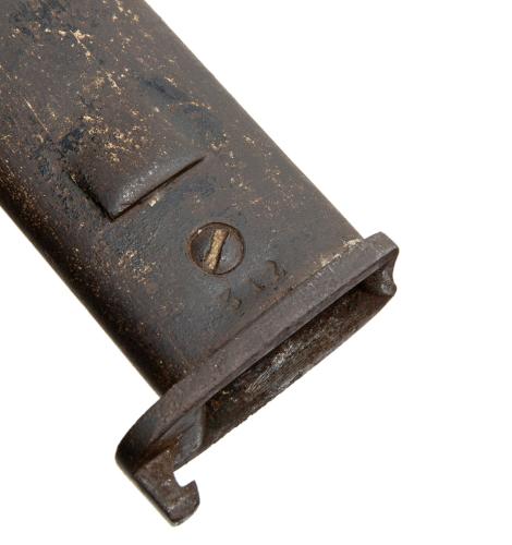 Krag-Jorgensen Bayonet w.o. WaA Insignia, Dented Sheath, Good Condition.