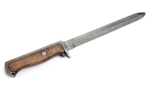 Krag-Jorgensen Bayonet w.o. WaA Insignia, Dented Sheath, Good Condition.