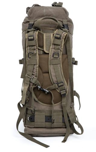 Austrian Bundesheer KAZ 03 Rucksack, Surplus. The hip belt of the system is the Austrian battle belt with a quick release. The hip belt is not included. Note! The latest batch is also missing the sternum straps.