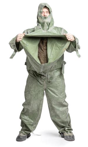 Czechoslovakian OPCH 70 Rubber NBC Coverall, Surplus. The way in.