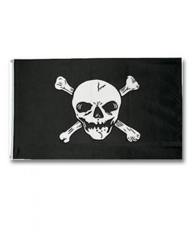 Jolly Roger flag, 150 x 90 cm / 59" x 35". 