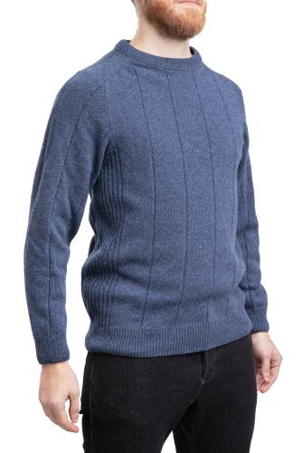 Arctic Circle Wool Sweater w. Rib Sides, Model 4908. Model is 182 cm tall with a 92 cm chest circumference, wearing size Medium.