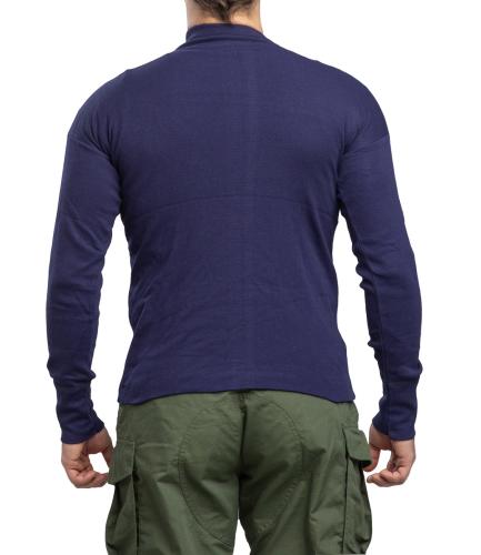 Italian Turtleneck Shirt, Cotton, Navy Blue, Surplus.
