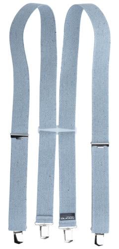 Helsingin Olkain H-Model Suspenders, Recycled Cotton. The grey suspenders are light grey.