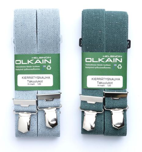 Helsingin Olkain H-Model Suspenders, Recycled Cotton.