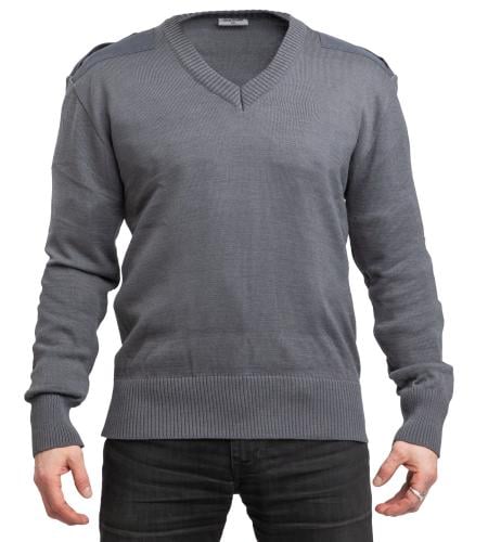Austrian V-neck Pullover, Gray, Surplus Austrian V-neck Pullover, Gray, Surplus