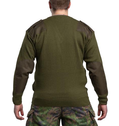 Italian V-neck Pullover, Green, Surplus.