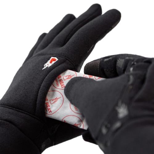 The Heat Company Merino Liner Pro Gloves. Pocket on the back of the palm for hand warmers that are sold separately
