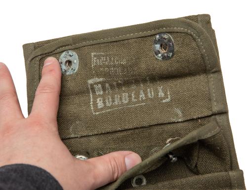 French Three Cell Grenade Pouch, Surplus. 