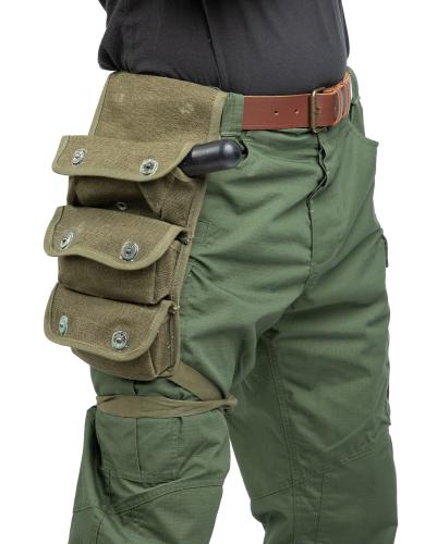 French Three Cell Grenade Pouch, Surplus.