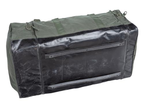 French Holdall, Green, Surplus. Plastic reinforcements on the bottom.