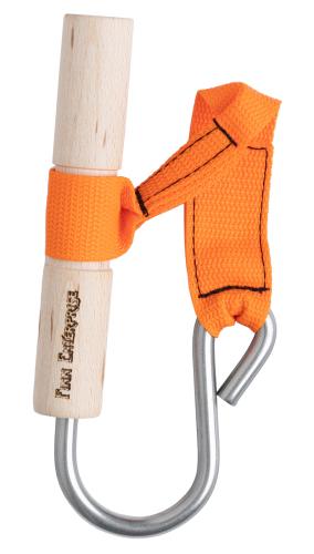 Game Recovery Hook. For transportation, the point of the hook slides inside the handle.