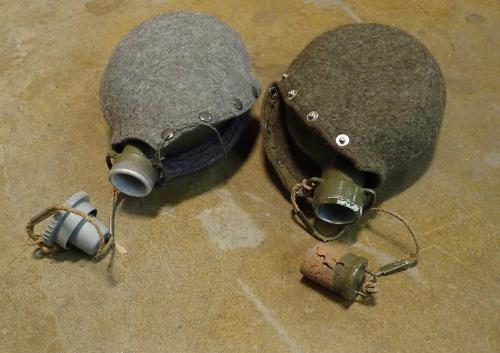 Czechoslovakian canteen with cover and straps, surplus.