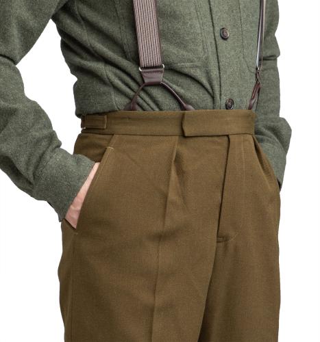 British Wool Dress Pants, Brown-Green, Surplus. Spacious pockets.