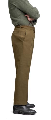 British Wool Dress Pants, Brown-Green, Surplus. 