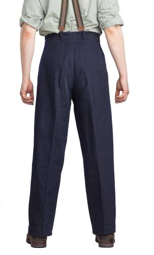 Swedish Wool Pants, Navy Blue, Surplus.