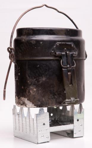 British Field Stove with Hexamine Tablets, Surplus. Pictured is a similar stove displaying the features.