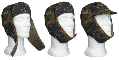 BW field cap, cold weather, Flecktarn, surplus.