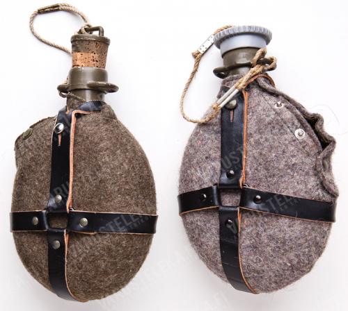 Czechoslovakian canteen with cover and straps, surplus. 