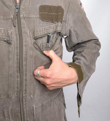 BW mechanic's coverall, olive drab, surplus.