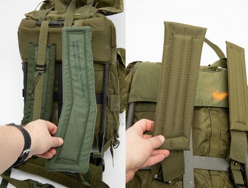 US ALICE Medium Pack with frame, olive drab, surplus. The shoulder strap models vary and may be reproduction in some cases.
