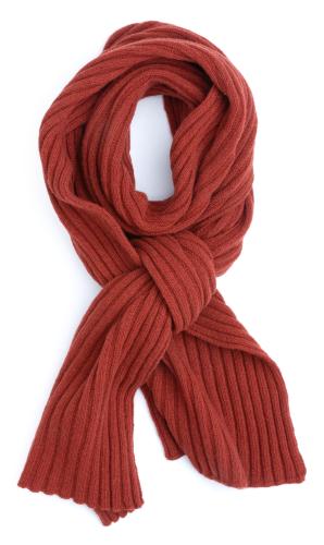 Arctic Circle Wool Scarf, Rusty Red. 