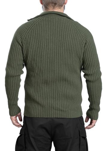  Arctic Circle Wool Sweater w. zipper. Model height 178 cm, chest circumference 115 cm, waist circumference 100 cm. Wearing size X-Large shirt.