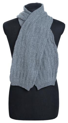 Brenda Wool Scarf, Gray. 