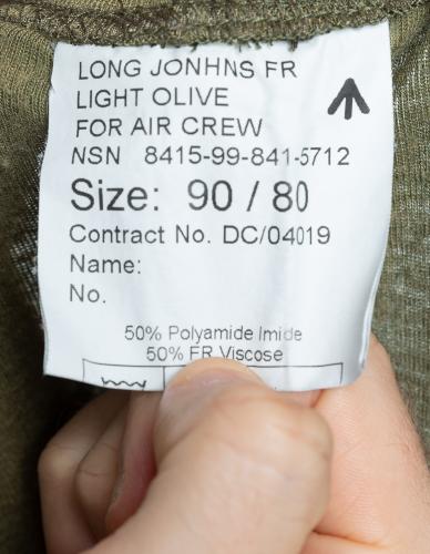 British Long Johns, FR, Green, Surplus.