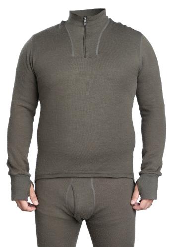 BW "Woolpower Zip Turtleneck 200" Merino Wool Shirt, Green, Surplus