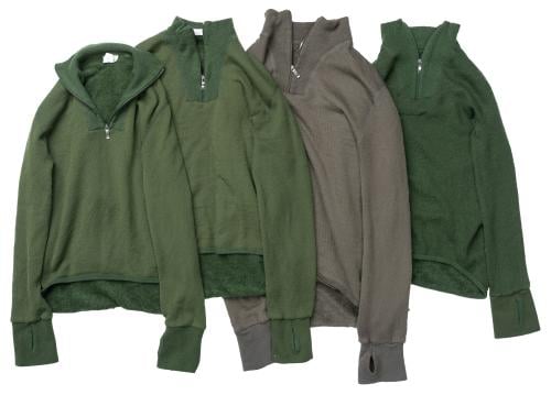 BW "Woolpower Zip Turtleneck 200" Merino Wool Shirt, Green, Surplus. Color and condition varies