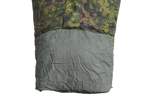 Carinthia Finnish M05 Sleeping Bag, M05 Woodland Camo. The bottom part has a Nomex layer that protects you from sparks.