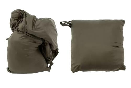 Carinthia Poncho System (CPS). Poncho can be stuffed inside the breast pocket for transportation.