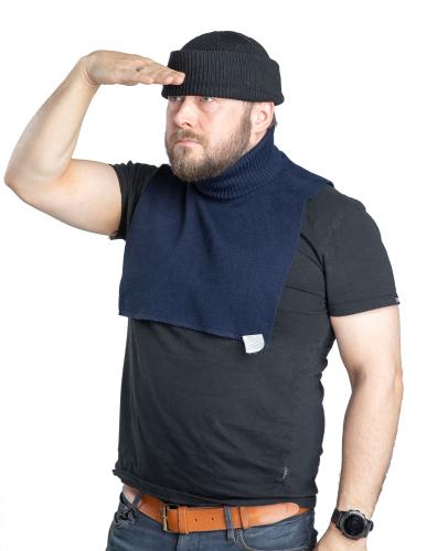 Dutch Neck Roll, Dark Blue, Surplus.
