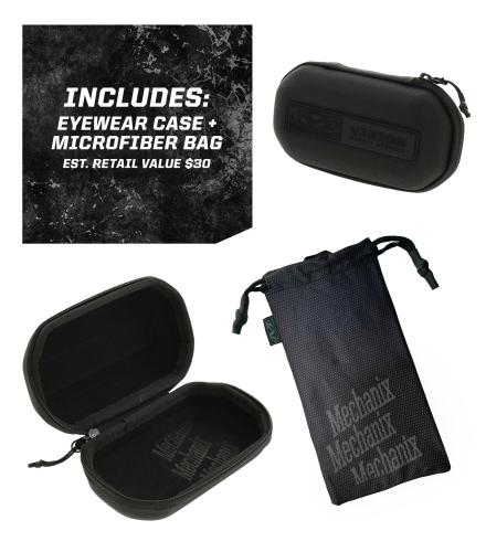 Mechanix Tactical Type-X Ballistic Glasses. Note: Only Smoke Gray glasses include a hard carrying case.