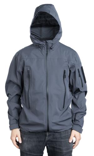 Särmä Hardshell Jacket. Model height 181 cm, chest circumference 96 cm, waist circumference 88 cm. Wearing size Medium Regular.