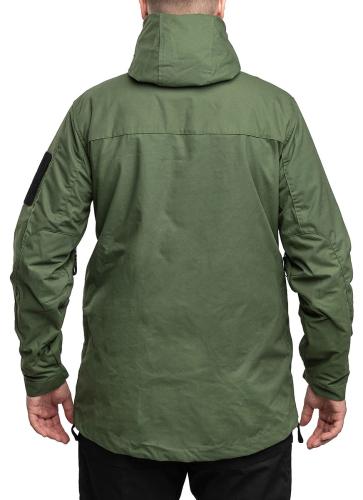 Särmä Windproof Anorak. Model's chest circumference is 117 cm and height 188 cm, wearing size Large.