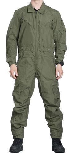 US Combat Tanker's Coverall, Nomex, Green, Surplus. Model height 181 cm, chest circumference 96 cm, waist circumference 88 cm. Wearing size Medium Regular coverall.