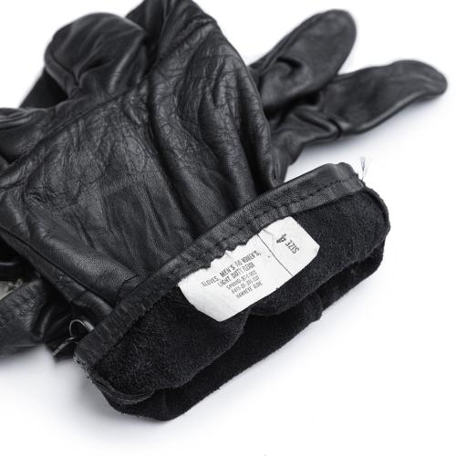 US D3A Leather Gloves, Black, Surplus.
