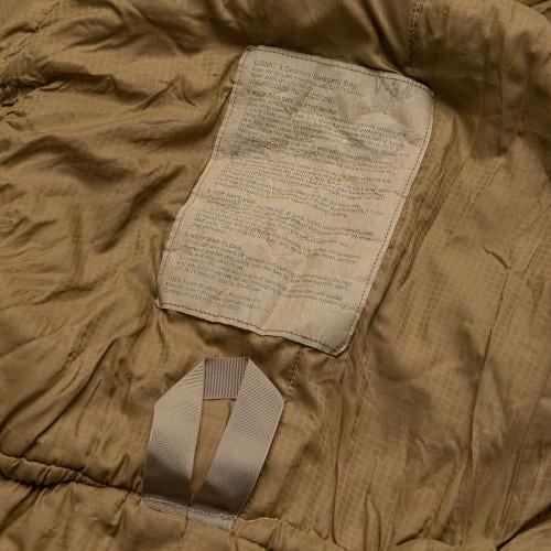 USMC Three Season Sleeping Bag, Coyote Brown, Surplus. The bag has instructions on use but on some they are pretty faded.