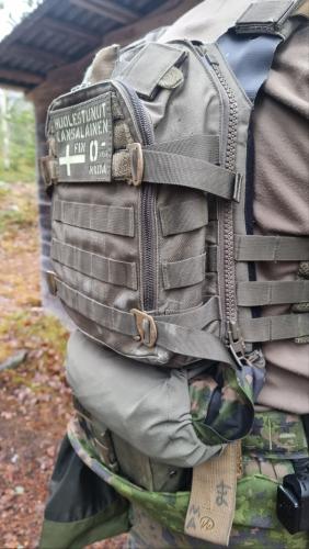 Velocity Systems Jacket Stash Pocket . Size X-Large FDF M13 Rain Jacket inside the Jacket Stash Pocket.
