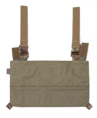 Velocity Systems MOLLE SwiftClip Placard, MultiCam. There are two additional hook and loop tabs at the top of the placard to secure it in place.