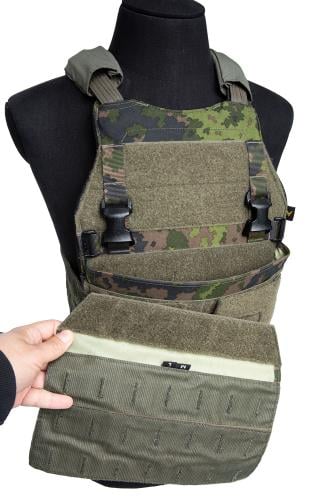 Velocity Systems SCARAB LT Plate Carrier. Front flap detached, kangaroo pouch opened.