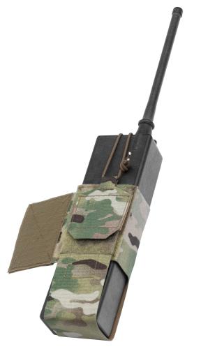 Velocity Systems Side Flap Radio Pouch 148/152s. you can insert the loop panel directly into the front flap of a plate carrier (between the cummerbund and plate pouch). Or into the side envelope pocket of the Mission Configurable Chest Rig (MCCR) or Mission Configurable Placard (MCP).