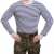 Russian Telnyashka, long sleeve, dark blue striped