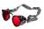 Swiss Mountain Trooper Goggles w. Aluminum Case, Red, w. Rubber Band