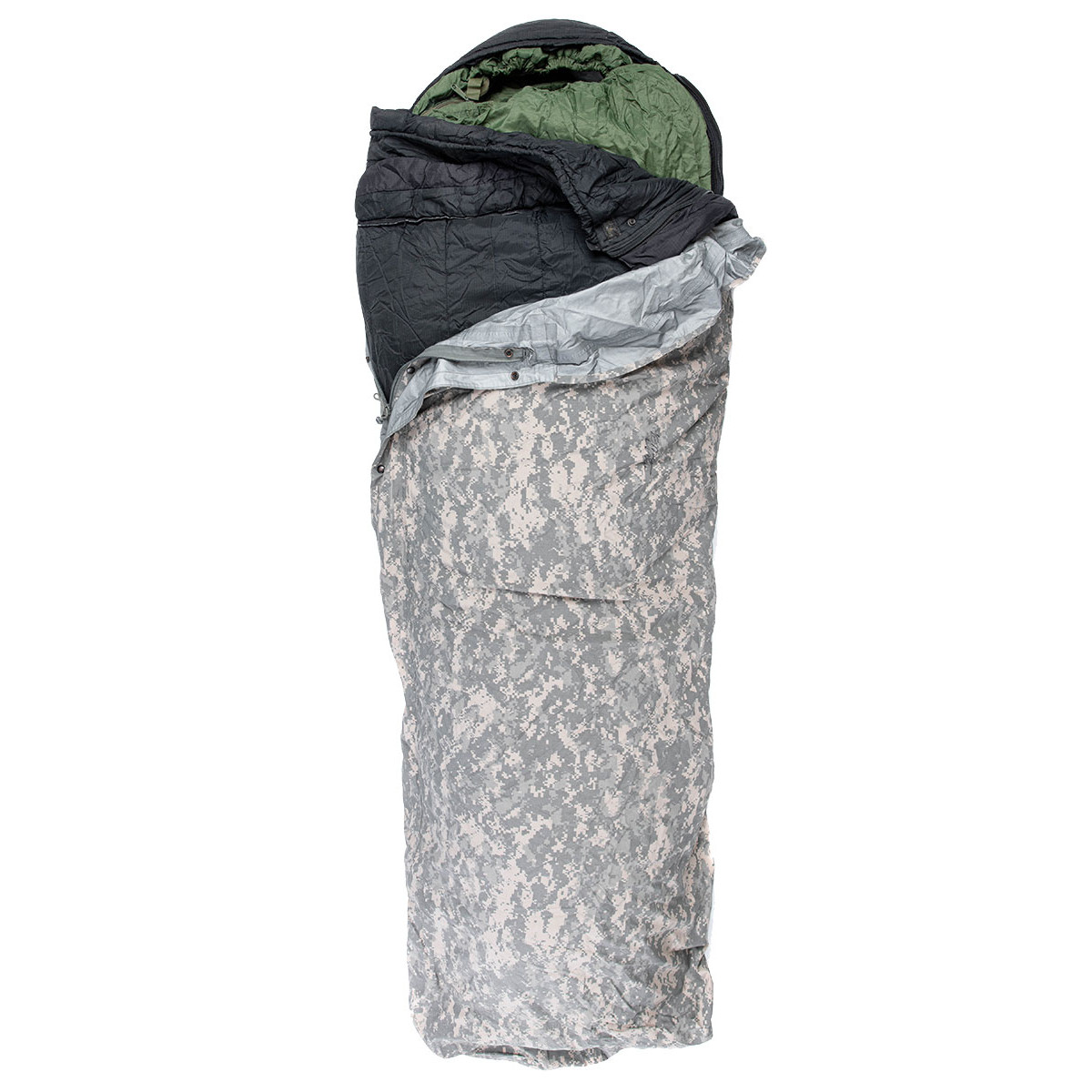 US IMSS Modular Sleeping Bag System, black/green, w. UCP Gore-Tex cover ...